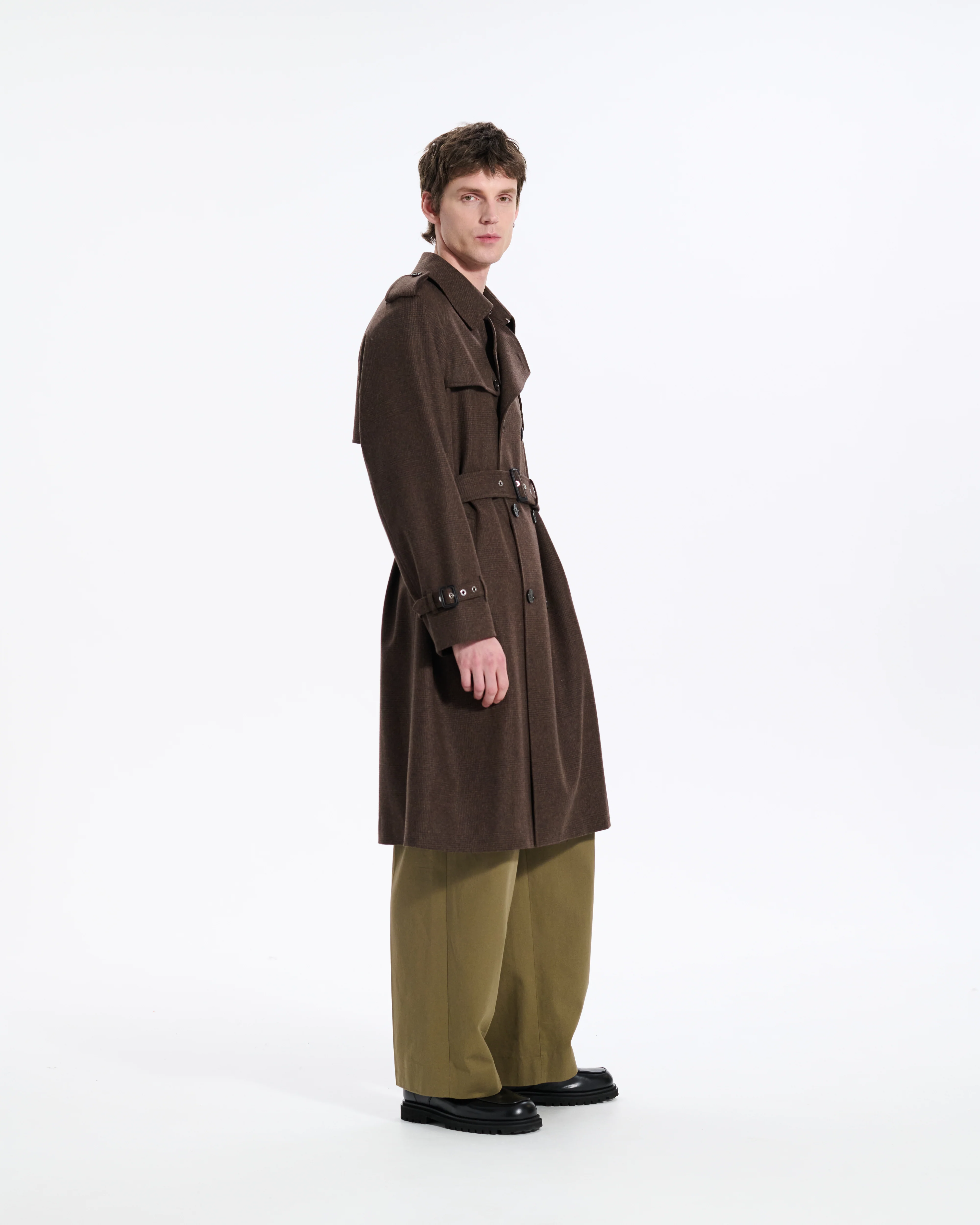 Blanefield Fox Brothers Double Breasted Wool Trench Coat - Image 6