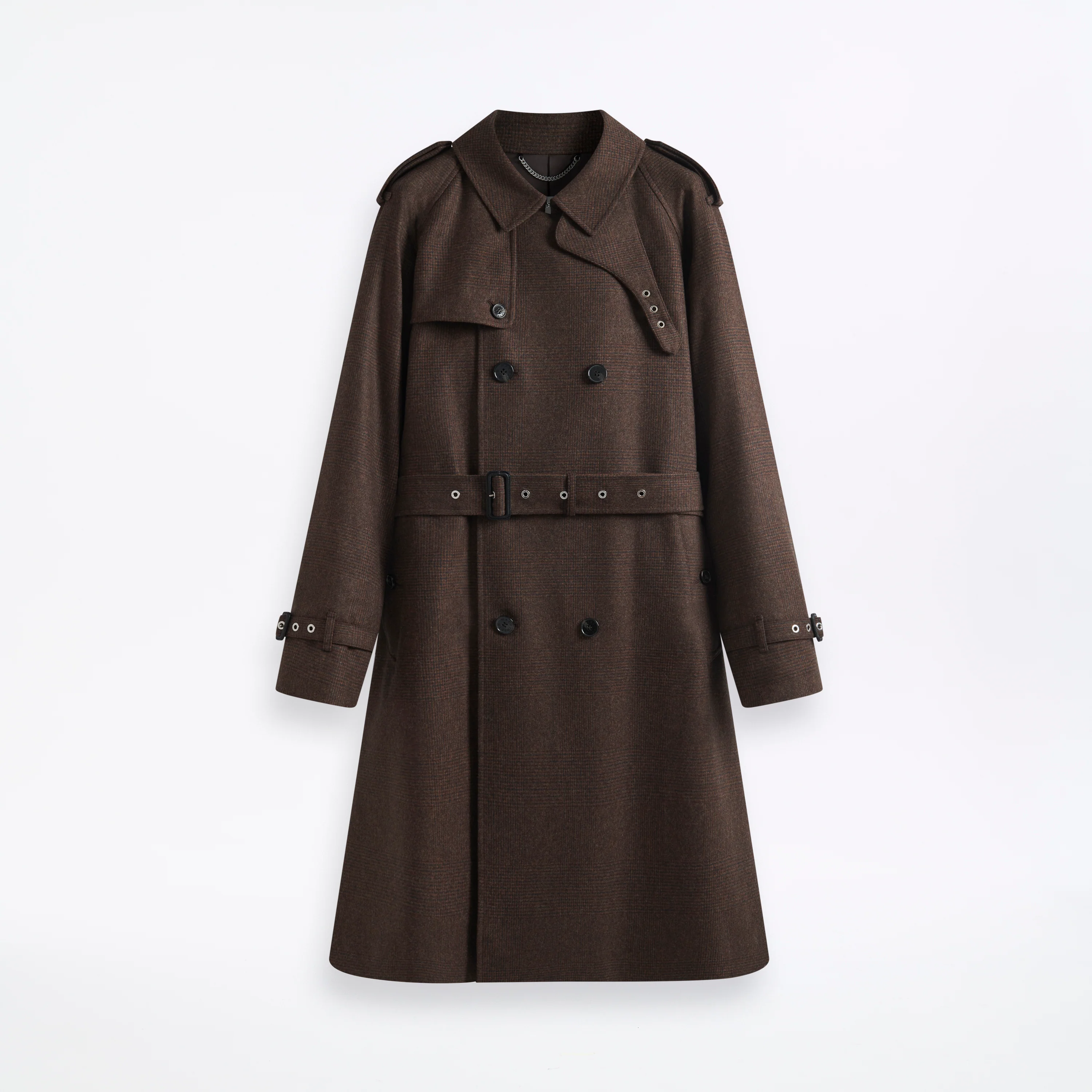 Blanefield Fox Brothers Double Breasted Wool Trench Coat - Image 8
