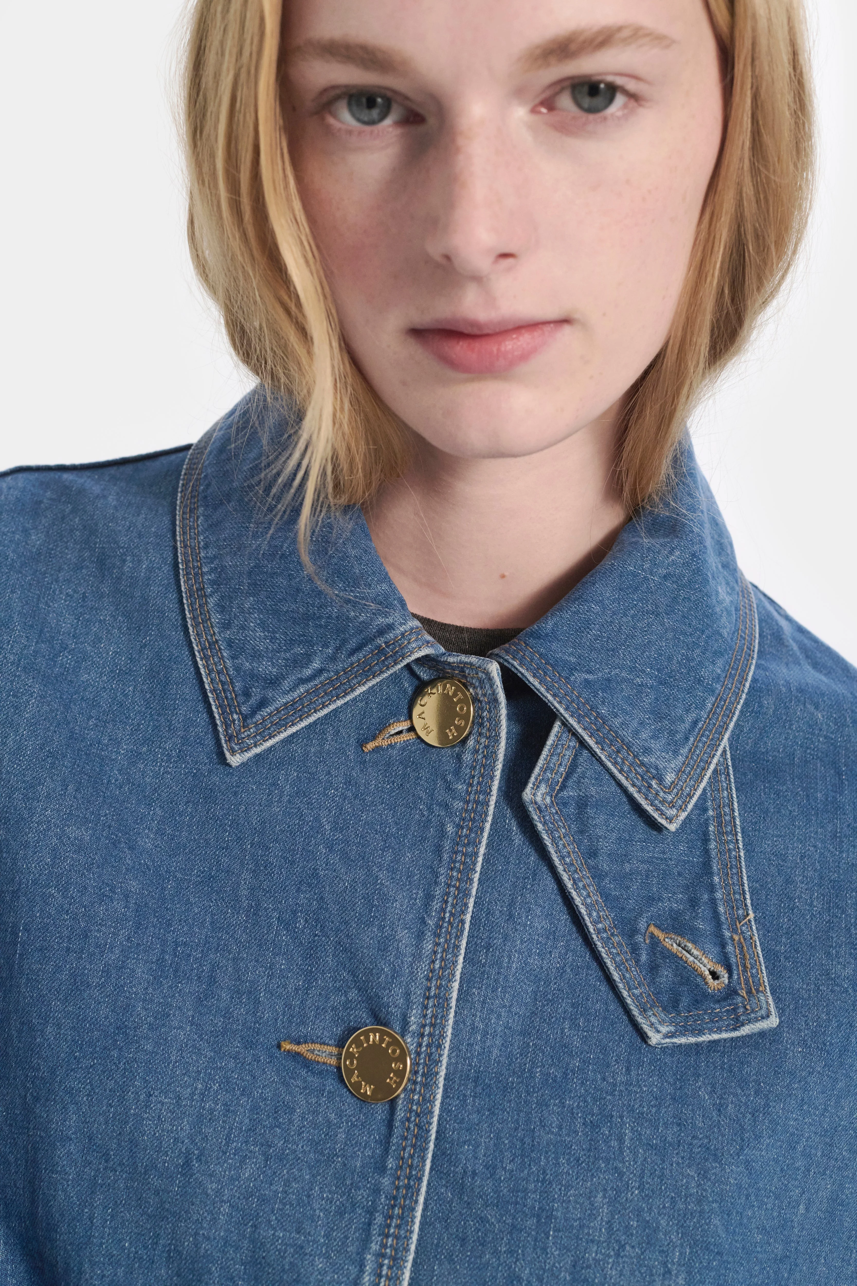 Humbie Cropped Sleeve Denim Jacket - Image 6