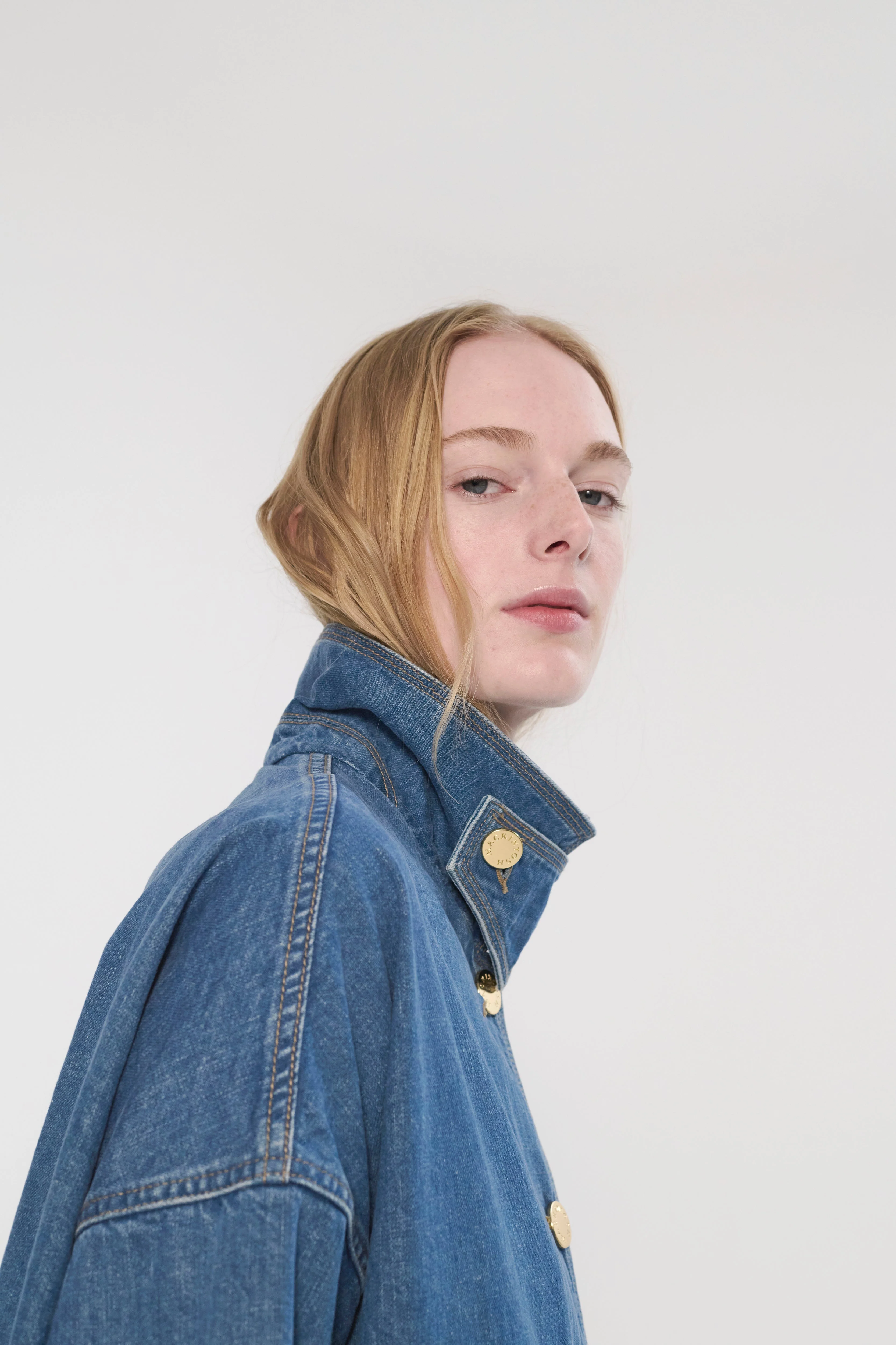 Humbie Cropped Sleeve Denim Jacket - Image 7